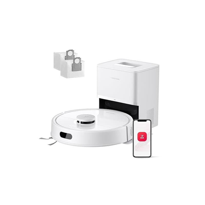 roborock Q7 L5+ Set Aspirateur Robot Laveur avec Station, 8000 Pa Aspiration, Vidange Automatique, 3 Niveaux d'eau, Double Anti-