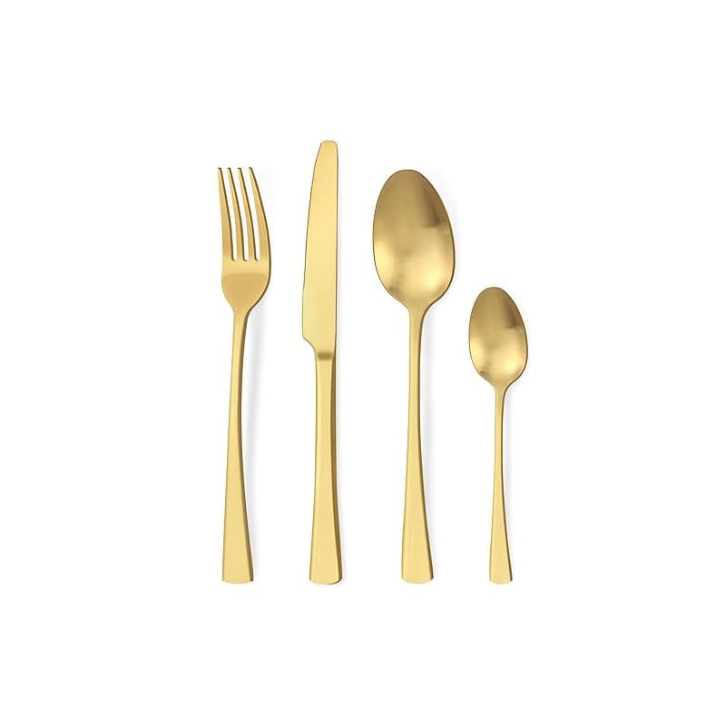 Bestdin set couverts de table dorés 6 personnes, ensemble de couverts inox 24 pièces, Comprend des couteaux/fourchettes/cuillère