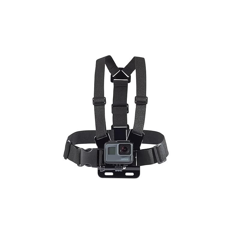 Amazon Basics Harnais de Poitrine Ajustable pour GoPro et Caméras d'Action, Léger & Confortable - Noir