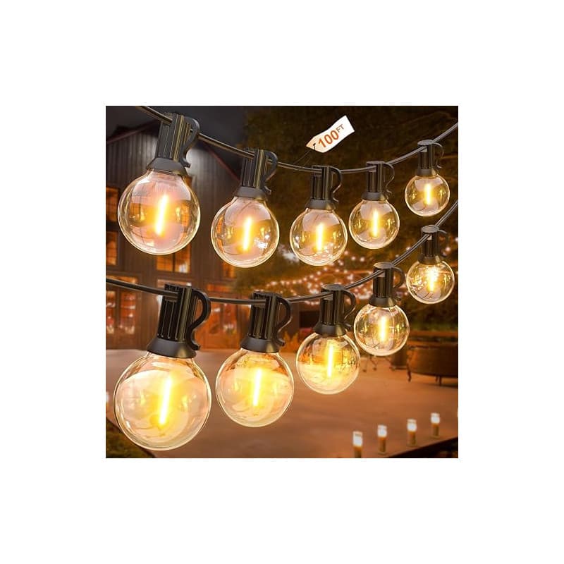 GLUROO Guirlande Lumineuse Exterieure 30M, Guirlande Guinguette Exterieur avec 50+2 Incassable G40 Ampoules, Imperméable Lumiere