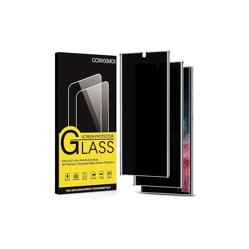 Coiwxmoi Verre Trempé pour Samsung Galaxy S22 Ultra 5G Anti Espion Vitre Protection Ecran Anti-Espion Film Protecteur Écran Dure