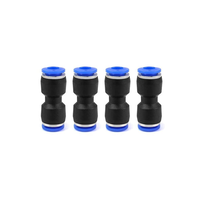 QWORK Connecteur Pneumatique fixations, Raccord de Tube de Ligne d'Air en Plastique, Raccords Rapides de Tube, 6mm, 4pcs