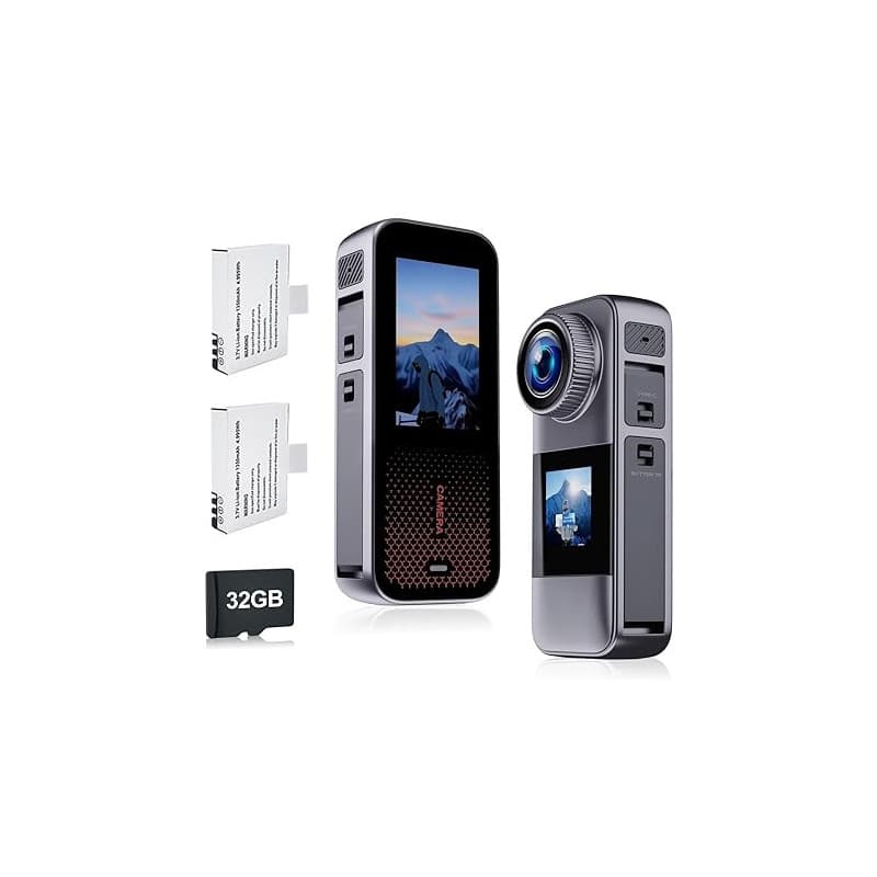 Jadfezy Camera Sport avec Carte Mémoire 32GB,HD 1080p Caméra Sport,de Camera Moto d'action avec 2 Piles 1350mah et Plusieurs Acc