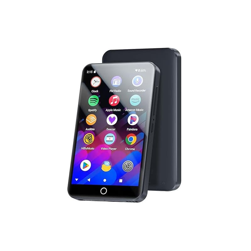 MECHEN 96 Go Lecteur MP3 Android WiFi Bluetooth, Compatible Spotify Audible Deezer Amazon Music, Écran Tactile 4 Pouces, Batteri