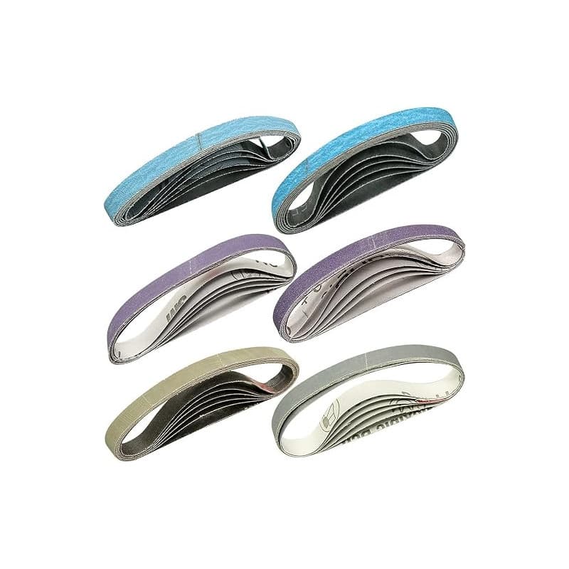 36 pièces 1/2" x 12" Kit de courroies tranchantes de rechange pour aiguiseur de couteaux de travail, ensemble de bandes abrasive