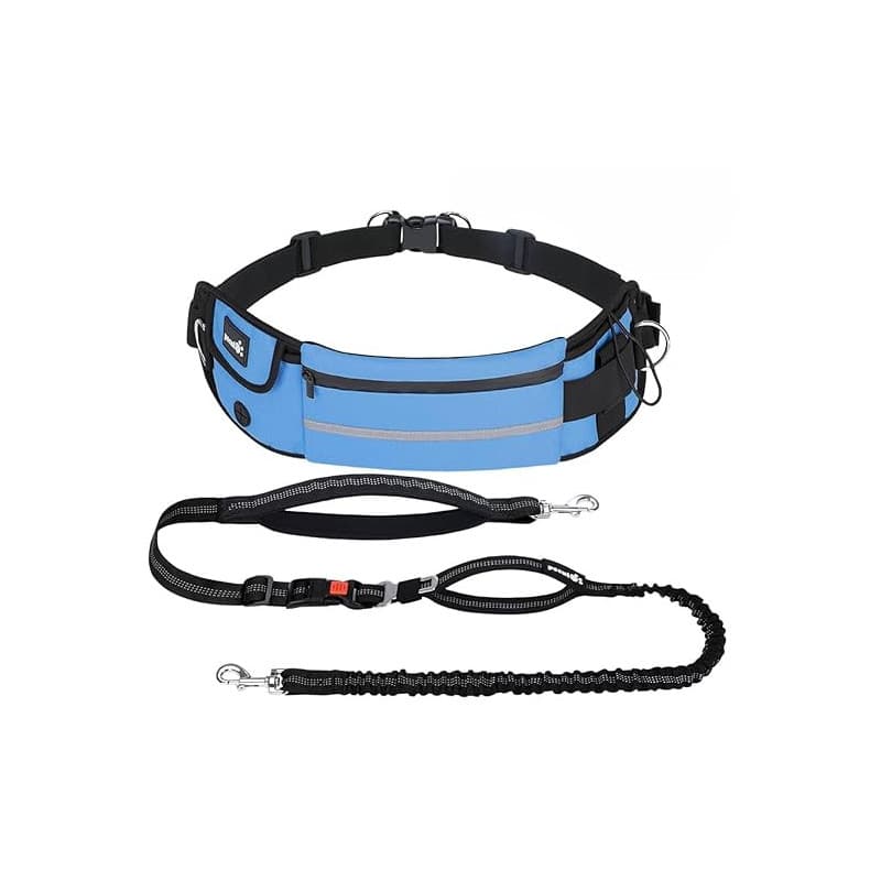 Pecute Laisse Canicross Chien, Harnais Ceinture pour Chien sans Les Mains, Laisse Réfléchissante Anti-Fuite avec Ceinture Lombai