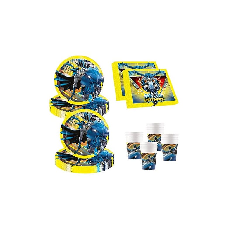 Procos Marvel 10137430 – Set de fête S Batman Rogue Rage – 52 pièces – 16 assiettes, 16 gobelets, 20 serviettes – Vaisselle jeta