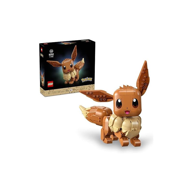 LEGO Pokémon Évoli - Figurine - Set de Construction pour Adulte - Maquette Anime avec Membres, Oreilles & Queue Articulés - Déco