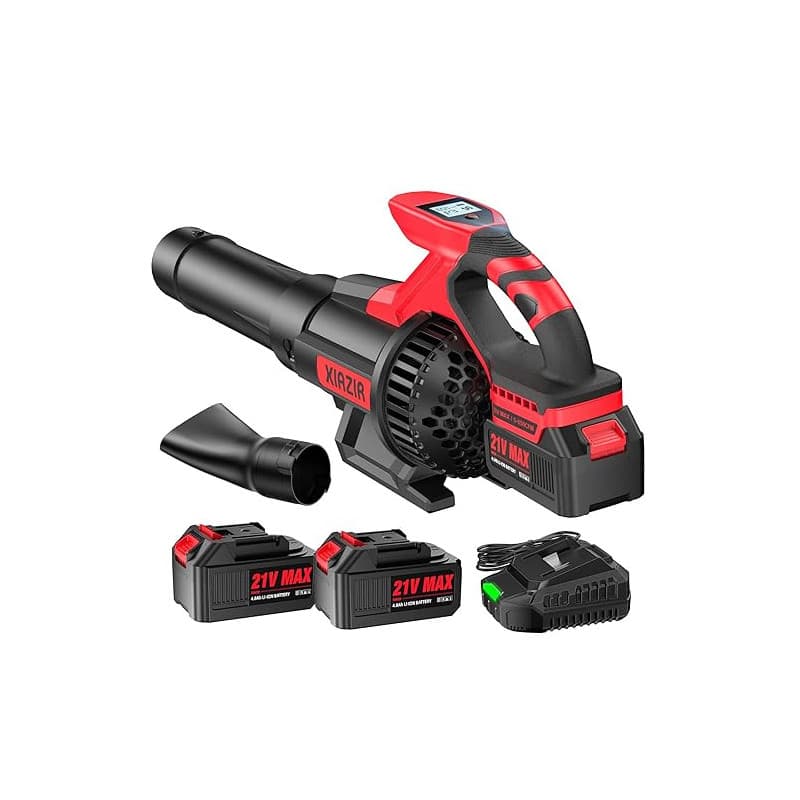 Souffleur de Feuilles sans Fil avec Écran LCD, 3 Vitesses, 2×4.0Ah Batteries et Chargeur Rapide, Souffleur Électrique Léger pour