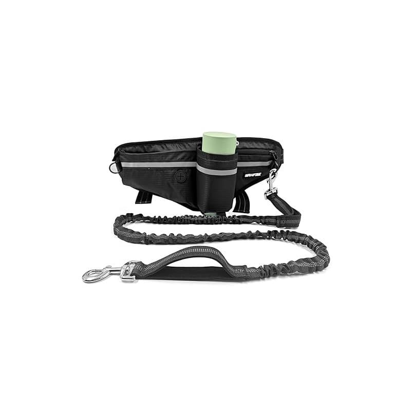 WANFIRE Laisse Canicross Chien, Laisse Mains Libres pour Chien avec Ceinture Lombaire Réglable, Anti-Justement, Sangle Réfléchis