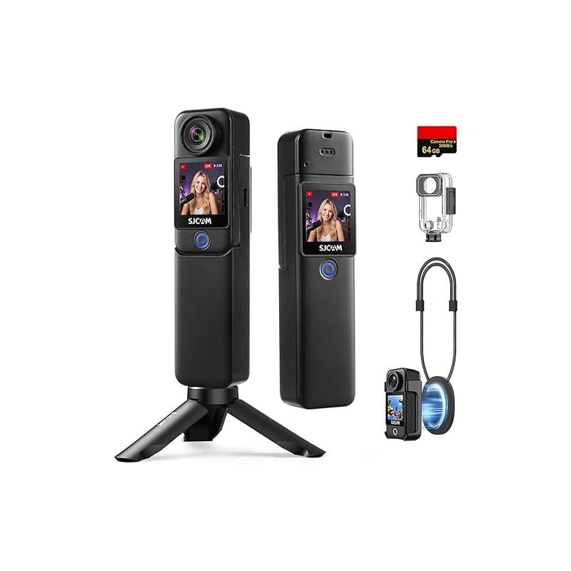 SJCAM C300 Camera Vlog 4K,460 Min d'Autonomie,Double Écran Tactile,Caméra Sport Aquatique,Stabilisation 6 Axes,Idéale pour Vlog,