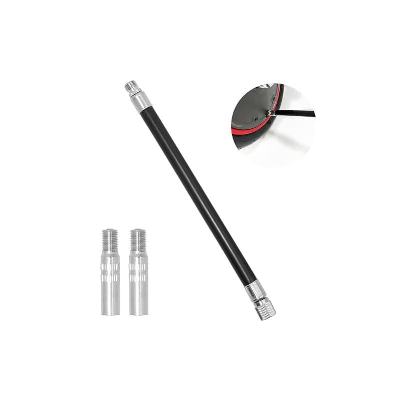 Extension de Valve, Tuyau de Gonfleur d'Extension en Caoutchouc avec 2pcs Pneu Valve Extension Adaptateur 39 MM, Extension de Va