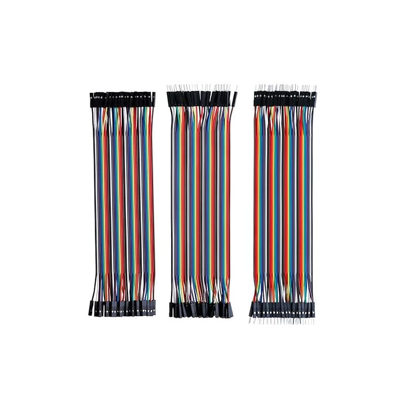 ELEGOO Lot de 120pcs Câbles Dupont Breadboard 28AWG 3 en 1 [40Pin Mâle vers Femelle, 40Pin Mâle vers Mâle, 40Pin Femelle vers Fe
