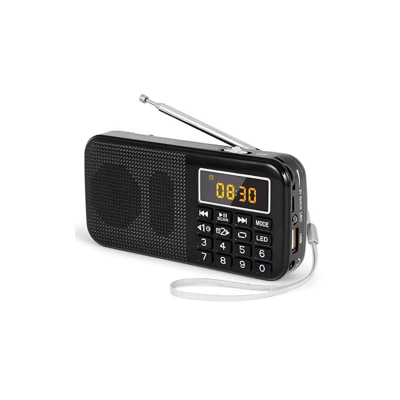 PRUNUS J-725 Radio Portable Rechargeable, Poste Radio FM avec Batterie Rechargeable 3000mAh, Petite Radio Portable Digital avec