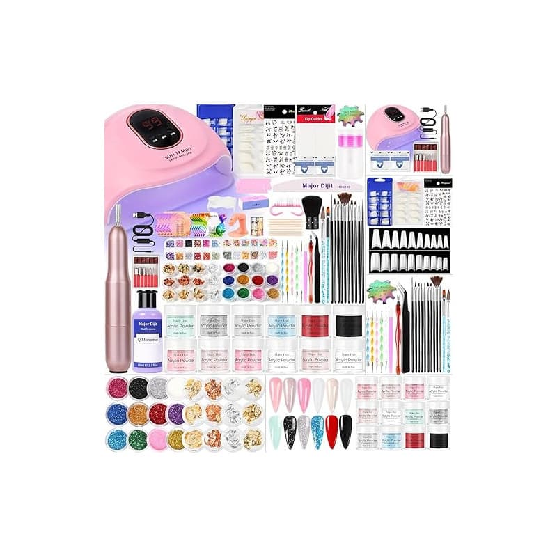 Kit Ongle Acrylique Complet En Gel Avec Lampe Uv 36w,Fraises à électriques,Poudre Acrylique Pour, Beaucoup de décoration manucur