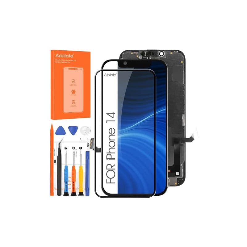 Arbilato Écran pour iPhone 14 LCD Display Tactile numériseur assemblée A2882 A2649 A2881 A2884 A2883 avec Outils de réparation (