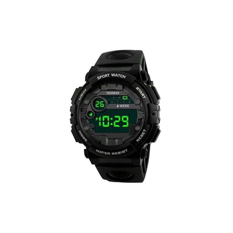 Honhx Montre de sport numérique étanche pour homme avec chronomètre, alarme, date, lumière LED, idéale pour la course et les act