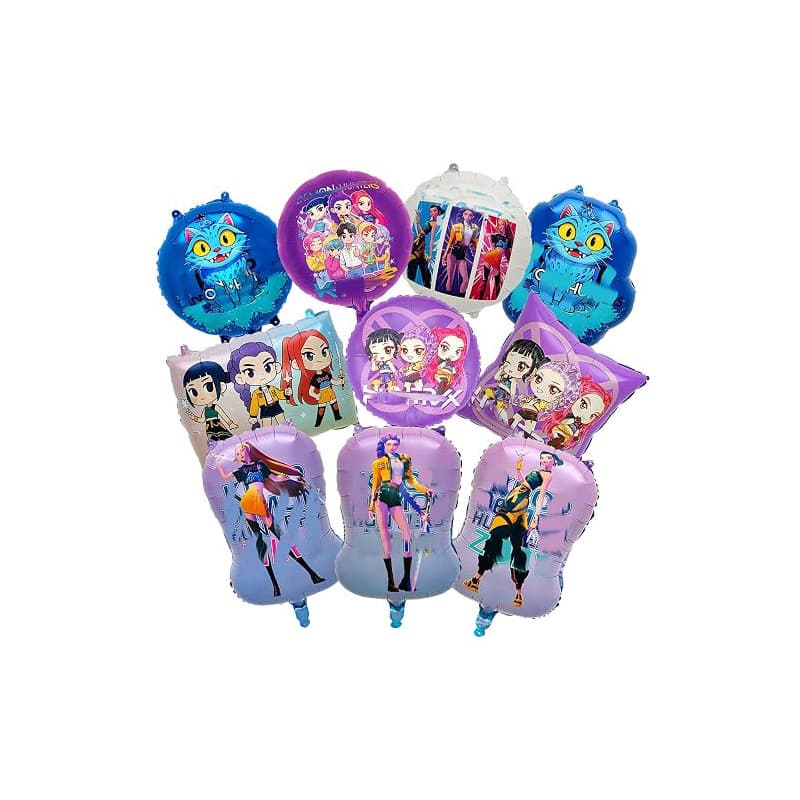 Ballons en aluminium style anime de 10 pièces, Décoration anniversaire garçon fille, Décorations de fête coréennes sympas pour l