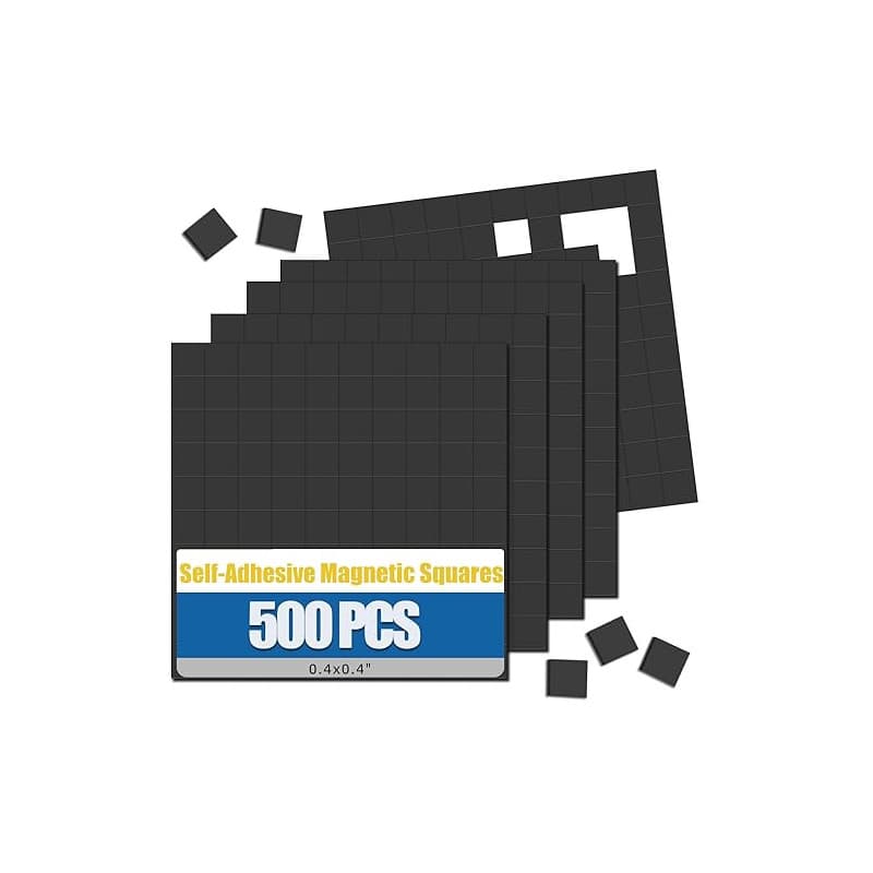 500 Pièces Aimant Autocollant, 10x10mm Plaque Aimantée Adhésive, Plaquettes Magnétiques Autocollantes, Petit Aimant a Coller Pla