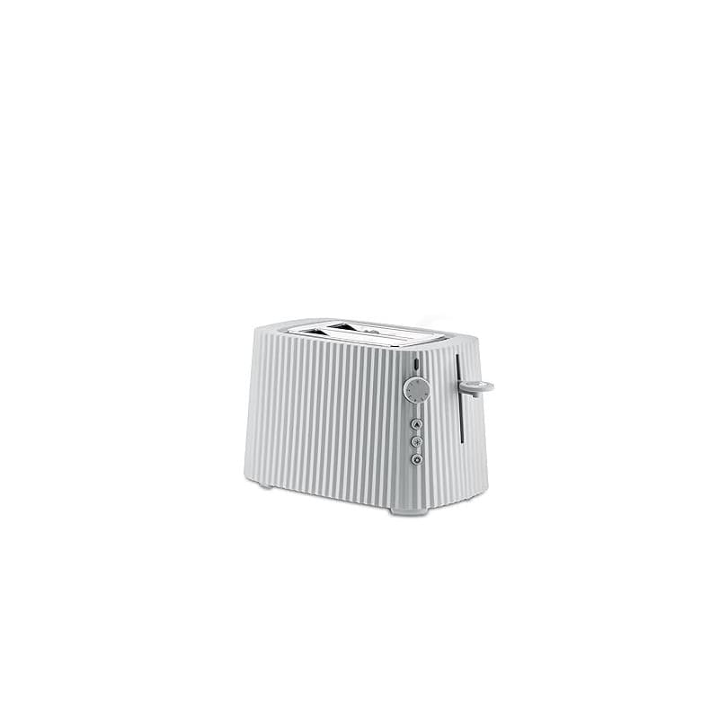Alessi Plissé MDL08 W - Grille-Pain Design, Six Niveaux de Dorure, en Résine Thermoplastique, Fiche Européenne 850 W, Blanc