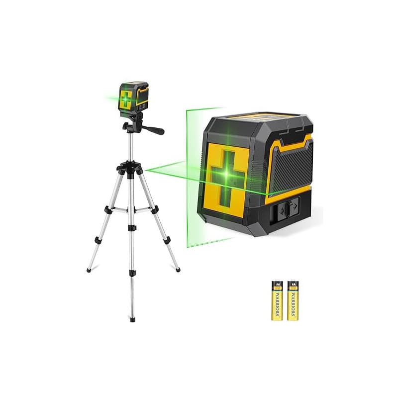 Niveau Laser,ASOBRIS Laser Chantier Autonivelant avec Trepied,Lazer Niveaux à Ligne Croisée Verte Pour Accrocher des Tableaux,Dé