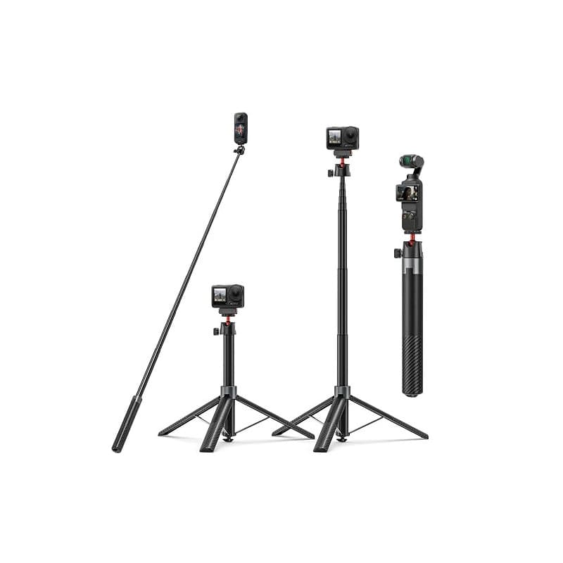 Trépied Perche Selfie 170cm pour DJI Osmo Pocket 4 3 Action 5 Pro Insta360 | Bâton Selfie Trépied de Voyage/Accessoires 2-en-1 p