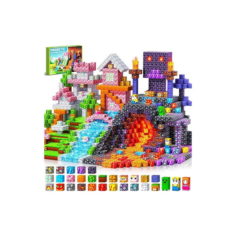 LUVTOY Construction Magnetique Enfant - Cube Magnétique - Jeu Aimant Magnetic avec Jeux Aimants Bloc Magnetique- Jouet Éducatif