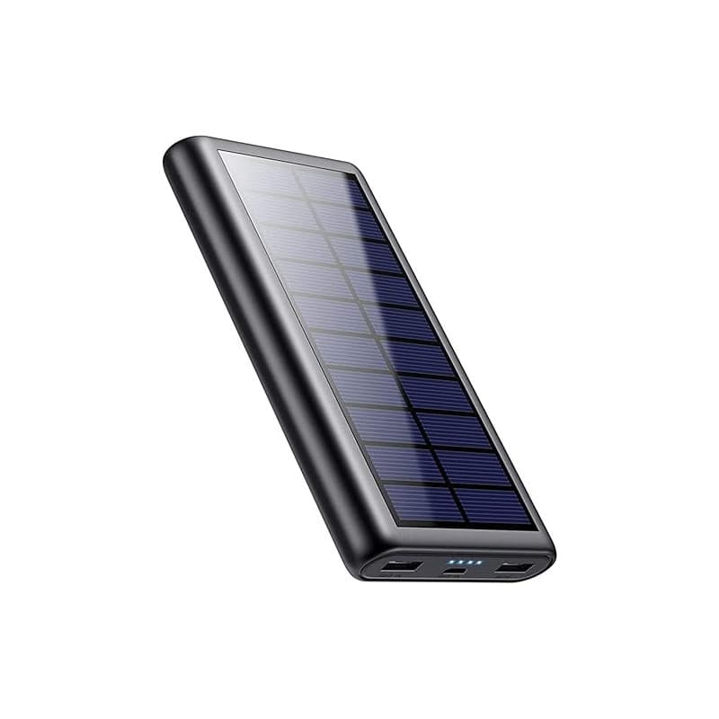QTshine Batterie Externe Solaire 26800mAh, PD 15W Chargeur Solaire Power Bank Portable, Port USB-C Input & Output pour Une Charg