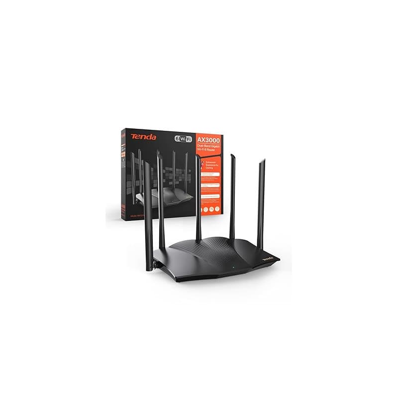 Tenda RX12 Pro Routeur WiFi 6 AX3000 Dual Band Gigabit, 2404Mbps/5GHz + 574 Mbps/2.4GHz, 4 Ports Gigabit, Largeur de Bande 160MH
