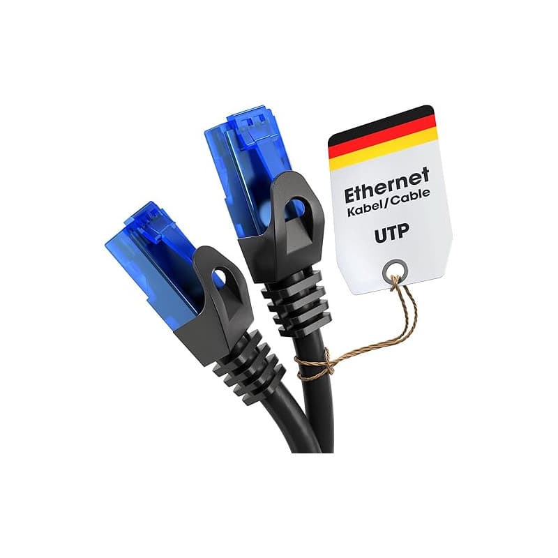 KabelDirekt – Câble Ethernet 5Gbit/s – 30m, noir | 5Gbps, Vitesse de fibre optique pour les réseaux Gigabit, commutateur, routeu