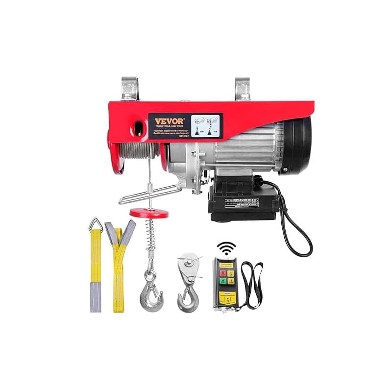 VEVOR Treuil à Câble Électrique 800 kg Palan Électrique avec Télécommande sans Fil 1450 W Treuil-Palan 10 m/min Hauteur de Levag
