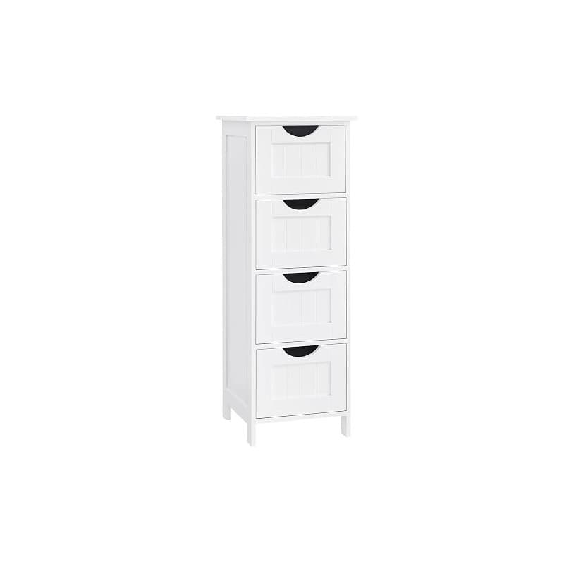 VASAGLE Meuble de Salle de Bain, Armoire sur Pied, avec 4 Tiroirs, 30 x 30 x 82 cm, pour Salon, Salle à Manger, Cuisine, Style M