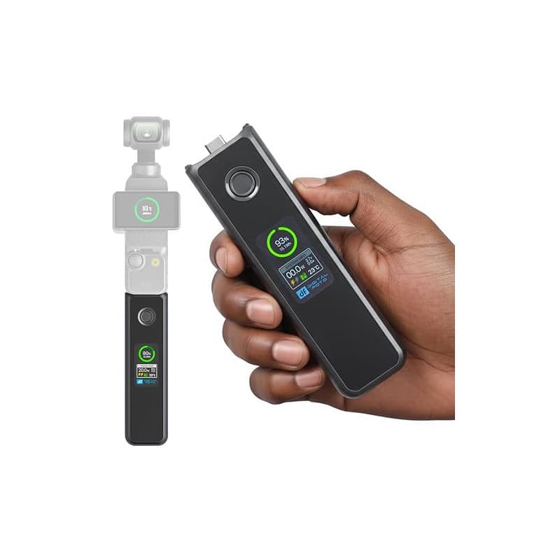 Osmo Pocket 4/3 Poignée de batterie 20 W à charge rapide Compatible avec DJI Pocket 3/Xtra Muse avec écran LCD couleur Vitesse d