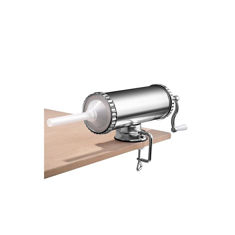 COSTWAY 2,5 kg Poussoir à Saucisses, Machine à Saucisse Remplissage de Saucisse en Alliage d'Aluminium avec 3 Tubes de Diamètre