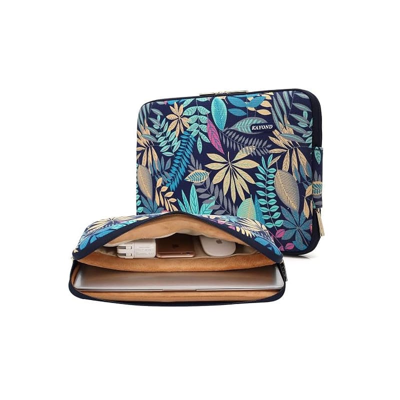 Kayond Housse imperméable avec motif de forêt pour ordinateur portable de 11 à 17" 15-15.6 inch bleu