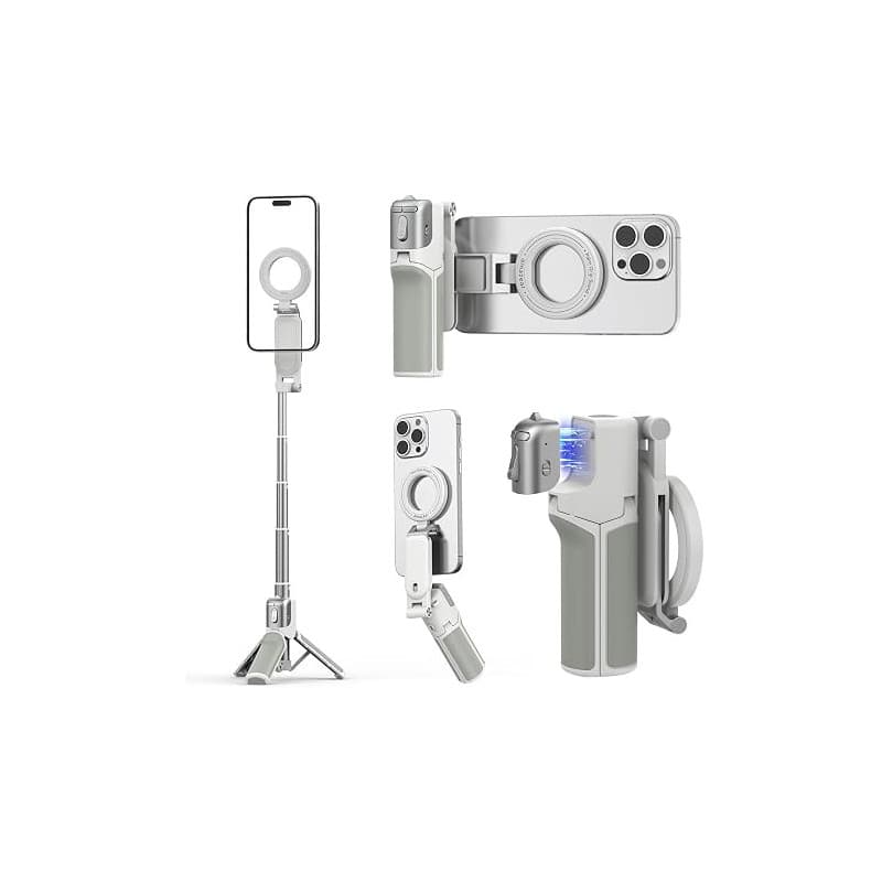 AMAZEAR Perche à Selfie magnétique trepied Smartphone - 4 en 1 Multifonction - trepied iphone pour téléphone Portable avec téléc