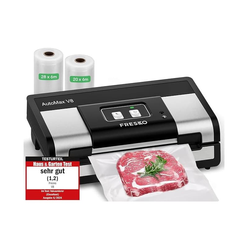 FRESKO Automatique Machine Sous Vide Alimentaire, Aspiration de 18 L/min,V8 | Machine Sous Vide Mains Libres, Détection Sec/Humi