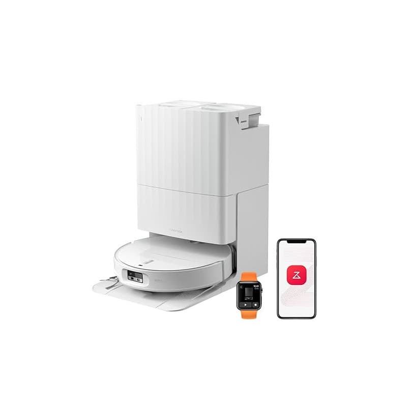 roborock Qrevo Edge 2 Aspirateur Robot Laveur, 25 000 Pa, 7,98cm Mince | Lavage des Serpillières à l'eau Chaude à 80°C, Évite 28