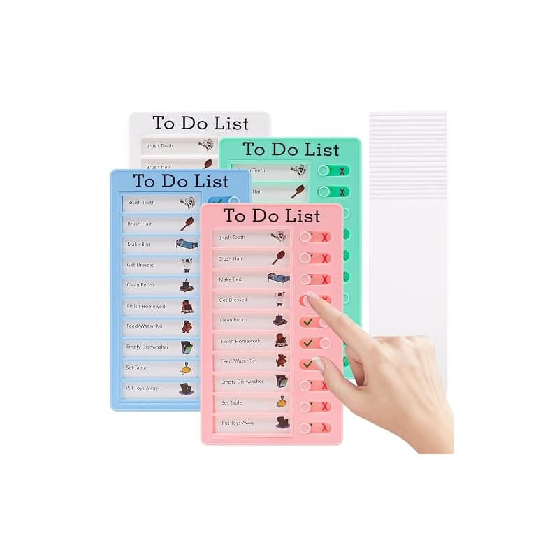Ennoxwi 4 Pièces to Do Liste, Organisateur de Routine, Tableau de Tâches, Tableaux Mémo avec Papiers Interchangeables, Organisat