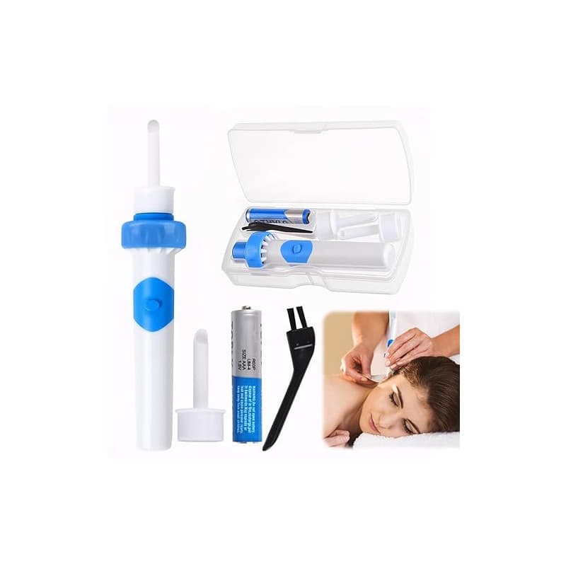 Aspirateur Oreille Cerumen Avec 2 Têtes de Rechange Lavables et Batterie | Nettoyant Oreille, Électrique Nettoyeur Oreilles Adul