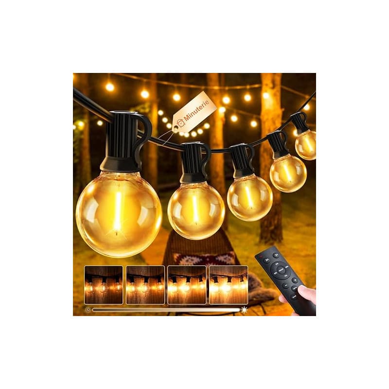 Guirlande Lumineuse Guinguette Exterieur - 20M G40 LED Exterieure Ampoules | Imperméable Guirlandes Jardin Lumiere Exterieure Co