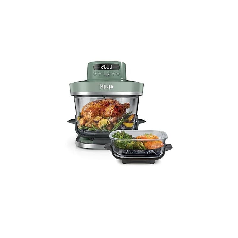Ninja CRISPi PRO XL, Friteuse sans huile, bols 5,7l et 2,3l AS090EUGN | 5 modes de cuisson prédéfinis, avec contenants en verre