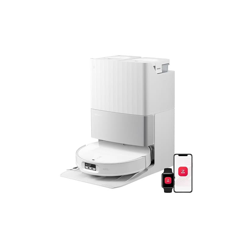 roborock Qrevo EdgeT Robot Aspirateur Laveur, 18500 Pa, Profil de 7,98 cm | Auto-Nettoyage Serpillière à 75°C, Station Multifonc