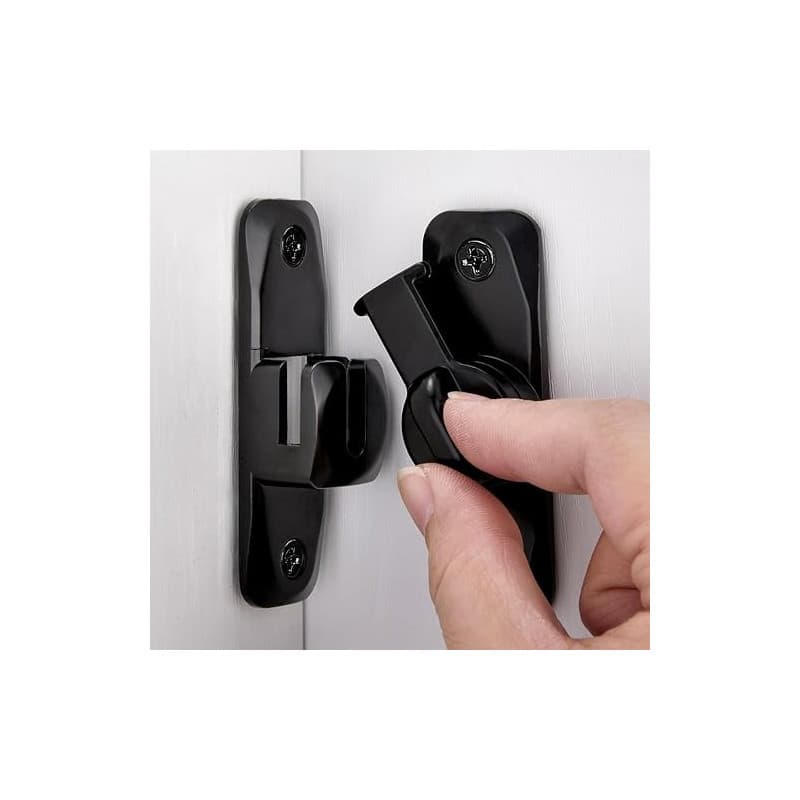 Litensh 90/180 Degrés Loquet de Porte Rabattable, Verrou Porte Loquet Porte Coulissante Fermeture Porte Coulissante Serrure Port