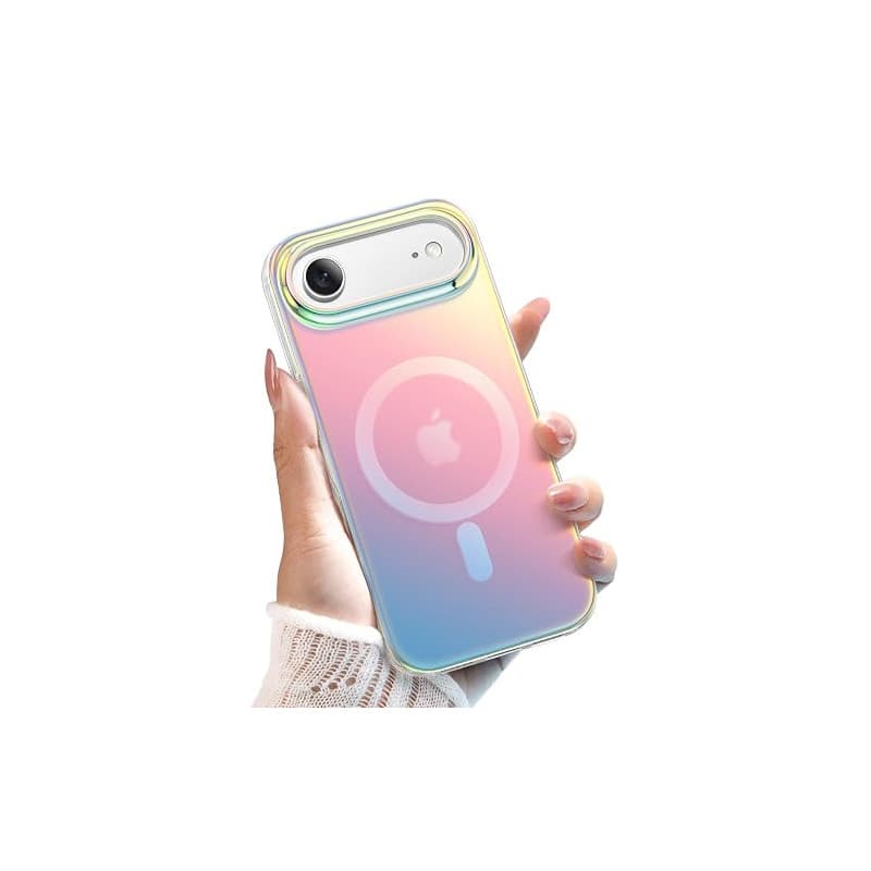 JETech Coque Magnétique pour iPhone Air, Iridescente | Compatible avec MagSafe, Bouton de Contrôle de Caméra, Étui Housse Transl