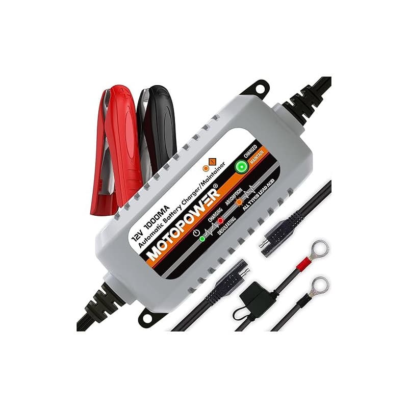 MOTOPOWER MP00205B 12V 1000mA Chargeur/Mainteneur de Batterie entièrement Automatique