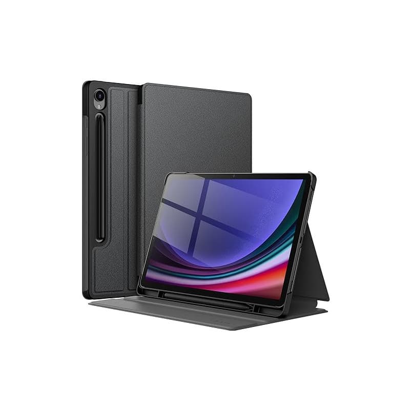 JETech Coque pour Samsung Galaxy Tab S9 11", Graphite Noir | Support Multi-Angle, S Pen Porte-Stylet, Étui Housse de Protection