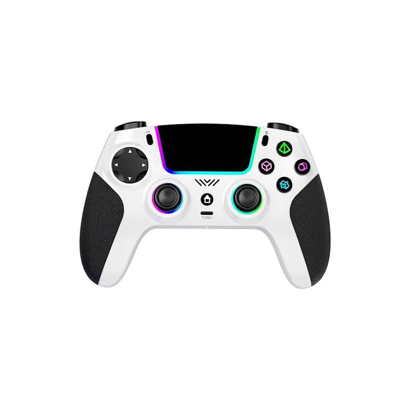 SZPACMATE Manette sans fil pour PS4/PS3/Switch/PC/iOS/Android/Steam Deck, avec 8 éclairage RGB/Joystick Effect Hall/Batterie 100