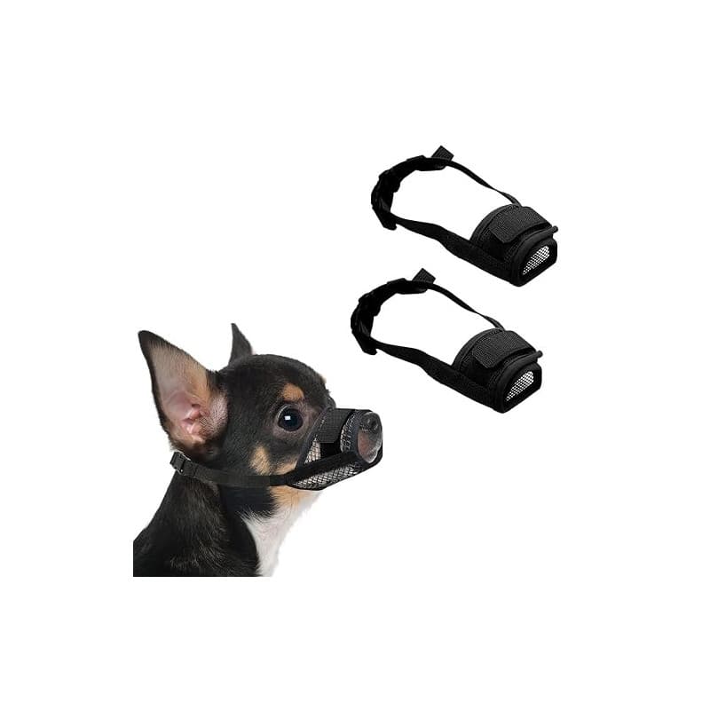 KEYRI 2 Pièces Muselière pour Chiens Muselière Souple Réglable pour | Chiens Respirant Muselière en Nylon Pour Chien Museliere A