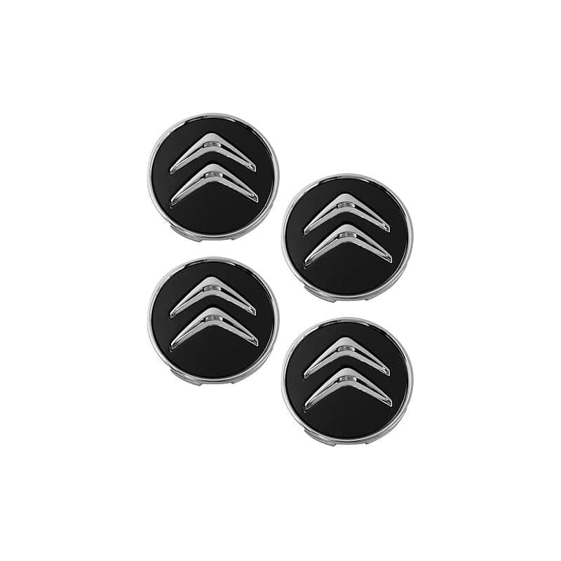ZEXIJOW Lot de 4 enjoliveurs de Roue Noirs,pour Citroën 60 mm C1 C3 C4 C5 C6 DS3,Enjoliveurs de Roue en Alliage,Bonne stabilité
